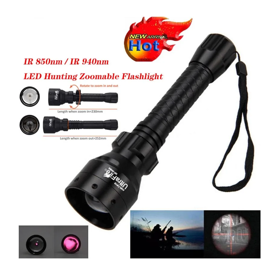 

T50 LED Flashlight Long Range Infrared 10W IR 850nm Hunting Light Night Vision Torch 18650 Rechargeable Torch Oct#2