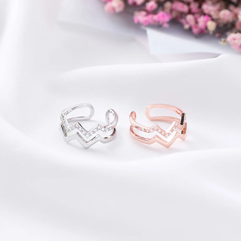 Simple Geometric Design Rings Jewelry For Women Female Crystal Zircon Ring Rose Gold Classical Wedding Valentines Gifts | Украшения и