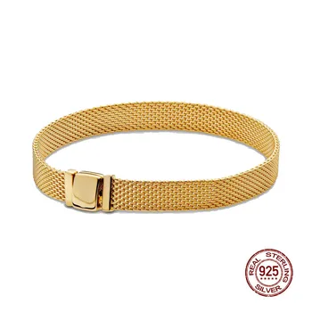 

JrSr new 100% 925 Sterling Silver Bracelet Reflexion Mesh Bracelet Reflexion Friendship Bangle for Women Luxury DIY Jewelry gift