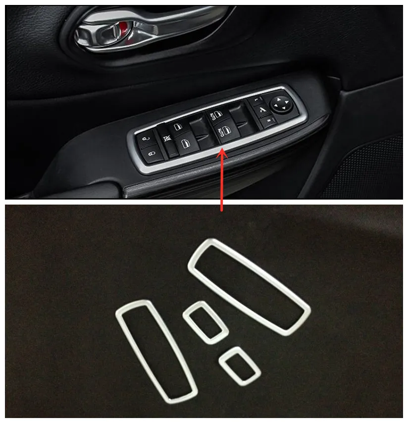 ABS Матовый для Jeep Cherokee KL аксессуары LHD двери окна стекло лифт переключатель управления панель Крышка отделка
