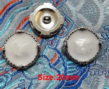 

Wholesale 10 pieces High-grade Metal Alloy Silver Clothing Overcoat Jacket Buttons Coat Sweater Button Size 20mm Free shipping
