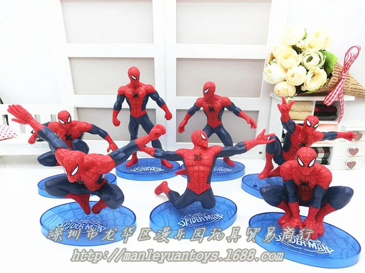 7-Amazing Spider-Man Фигурка Человека-паука кукла игрушка Гараж Набор кукла модель автомобиля Торт украшения и украшения