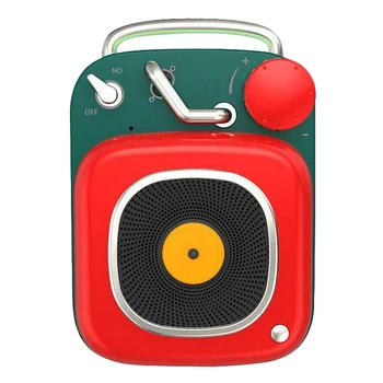 

Etro Bluetooth Speaker, Portable Mini Nostalgic Vintage Subwoofer, Microphone Aluminum Body Music Player Mini Cannon(Red)