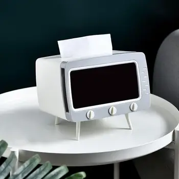 

Creative Multifunctional Coffee Table TV Tissue Storage Box with Phone Holder Tissue Box Container Case Table Decoration