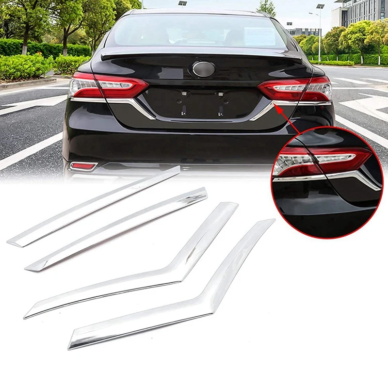 Chrome Rear Tail Light Eyebrow Cover Trim Strip for Toyota Camry L LE