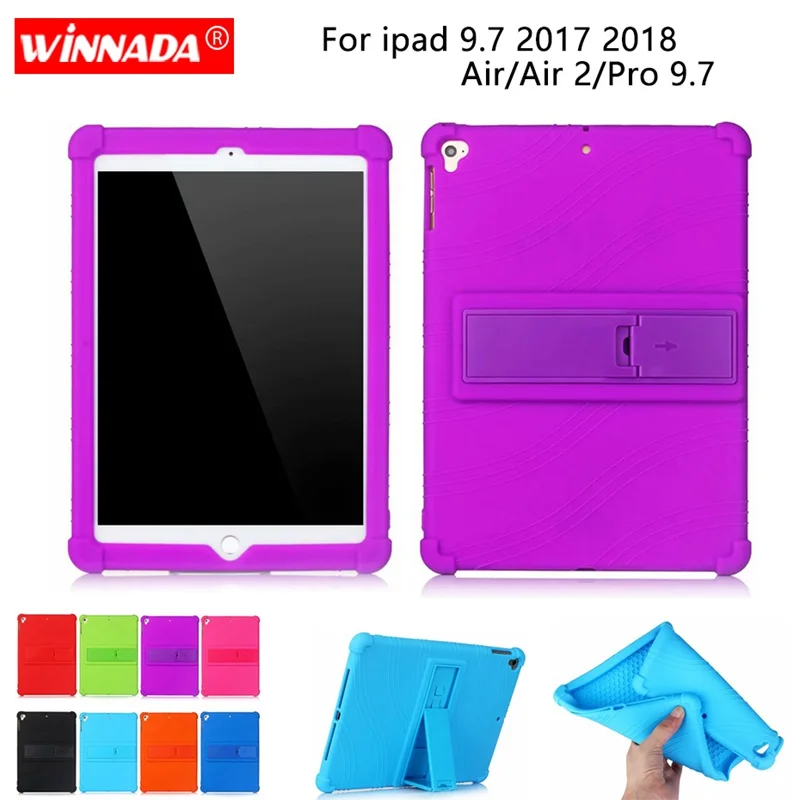 

Silicone case for ipad 9.7 2018 2017 soft ripple rubber stand tablet cover coque para for Apple ipad air 2/air 1/pro 9.7 case