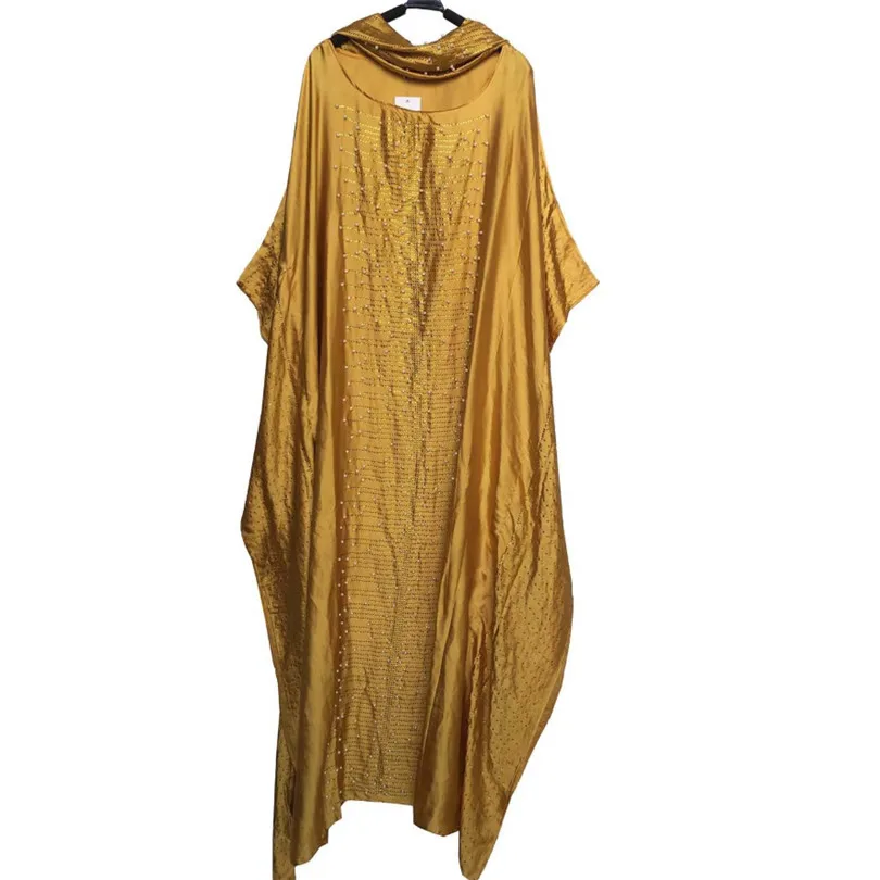 Индонезийский кафтан marocain Кафтан Дубай Абая для женщин Бангладеш хиджаб вечернее арабское платье ислам джеллаба Исламская одежда - Цвет: Цвет: желтый