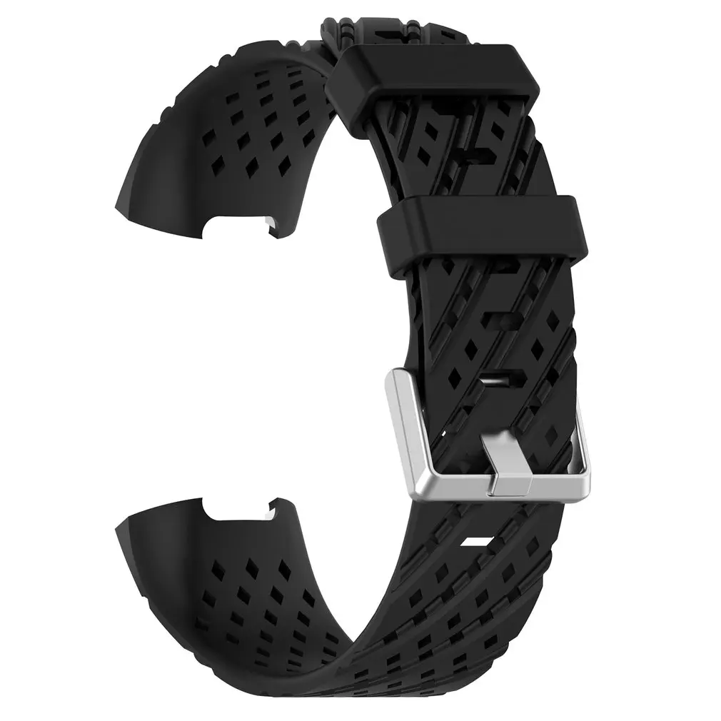

Silicone Twisted-hole Watch Strap Wrist Bracelet Watchband Watch Accessories for Fitbit Charge3 Smart Bracelet