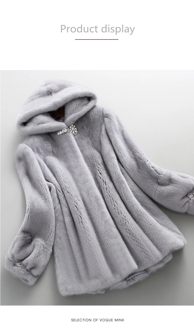 inverno полностью из норки пальто с мехом longa seçao com capuz юбка длинный рукав Норковое Пальто с мехом