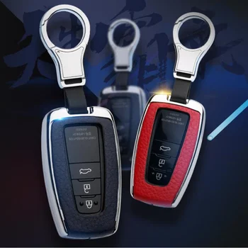 

Car Galvanzed Alloy&Leather Key Chain Holder Case Cover For Toyota CHR C-HR Prado Camry Avalon Prius Corolla RAV4 2/3/4 Button