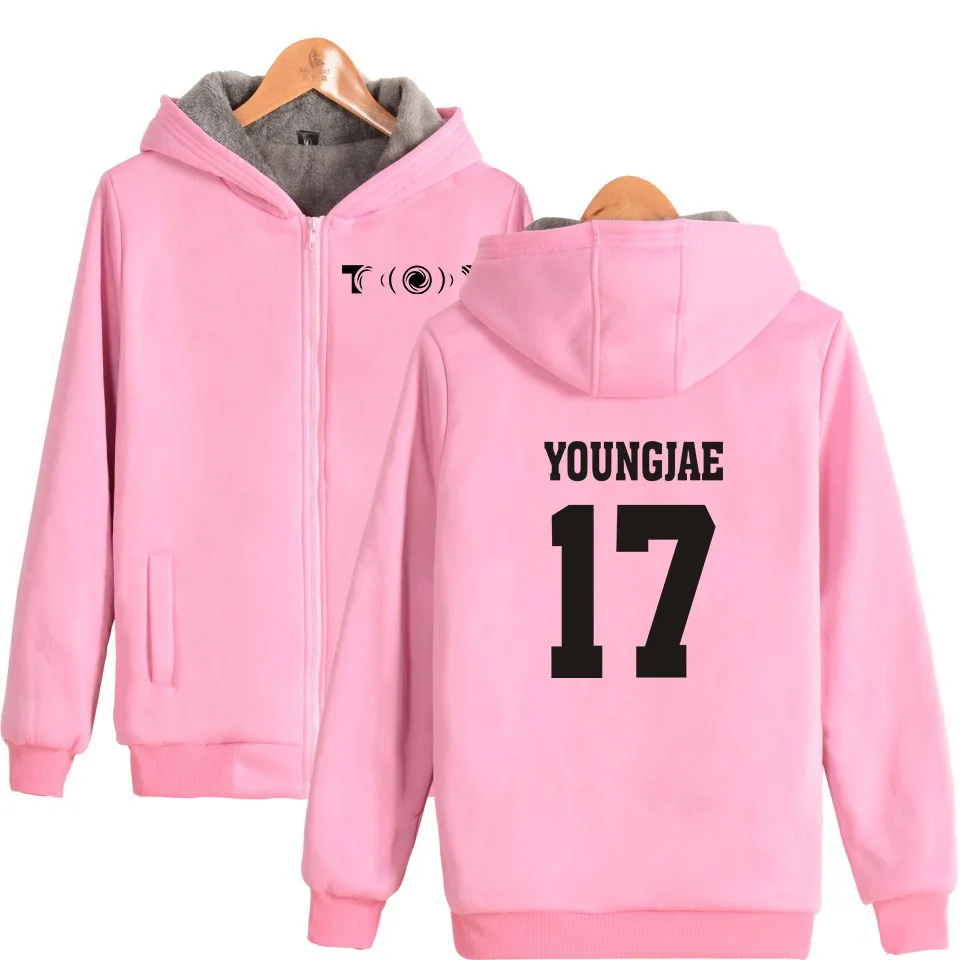 AliExpress стиль GOT7 мужское комбинированное двухмерное толстое хлопковое пальто на молнии для мужчин и женщин