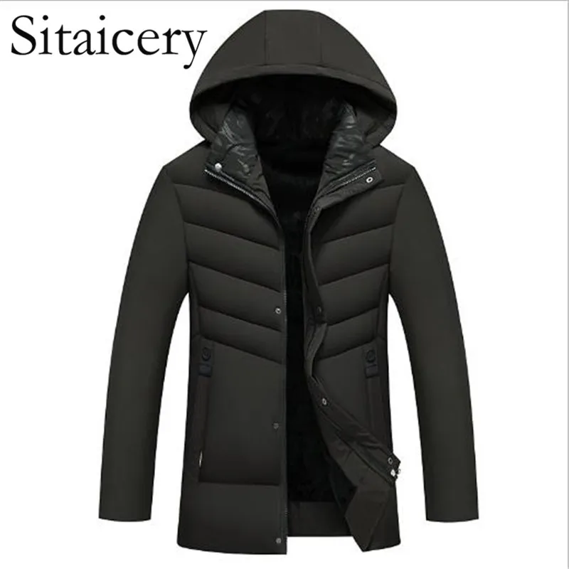 Sitaicery 5XL зимние мужские куртки толстые теплые с капюшоном на молнии мужские s пальто парка повседневная одежда верхняя одежда для мужчин
