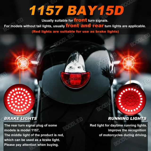 Clignotant De Moto Orange Led 1156, Voyant Lumineux, Pour Harley Touring  Sportster Xl Dyna Softail Fat Boy - Moto Signal Lampe - AliExpress