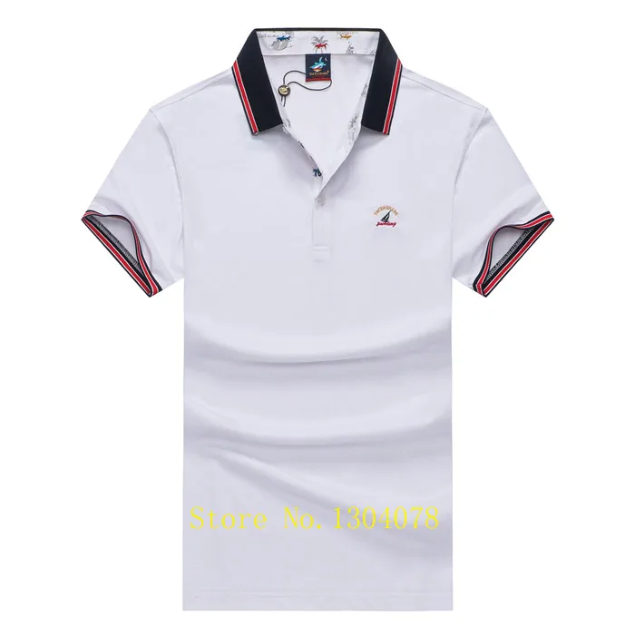 Высококачественная брендовая Классическая рубашка поло с акулой, мужская деловая хлопковая приталенная рубашка с логотипом Tace& shark, Мужская рубашка поло, мужская рубашка 920 - Цвет: 5983-WHITE