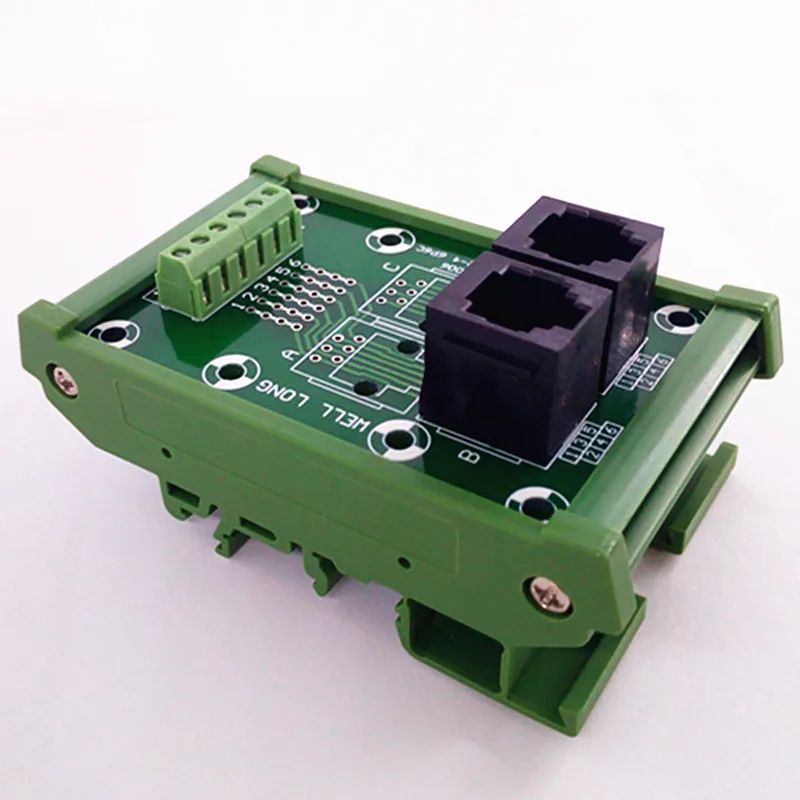 RJ11/RJ12 6P6C Джек 2-полосная DIN рейка крепление Интерфейс модуль, клеммный блок, разъем