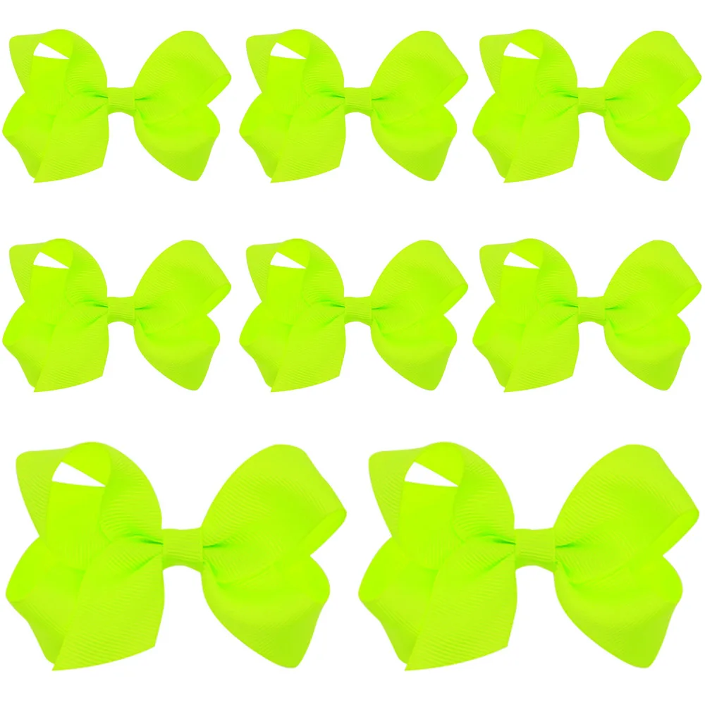 Bright Green-8 PCS 8 шт., милые заколки для волос с бантом для маленьких девочек, однотонные Детские аксессуары для волос TOSWO1011 - Цвет: Bright Green-8 PCS
