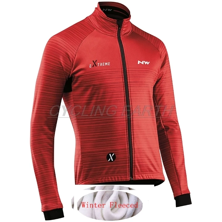 Jacket NW зимняя одежда для велоспорта Мужская Джерси тепловой флисовый костюм Northwave Открытый велосипед MTB Одежда комбинезон Теплый комплект гелевая накладка - Цвет: Jacket