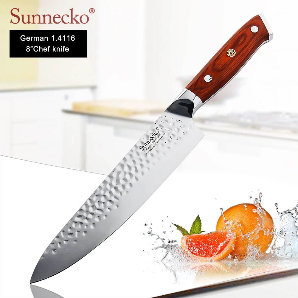 Sunnecko профессиональный 8 &quotнож шеф повара немецкие 1 4116 стальные лезвия кухонные
