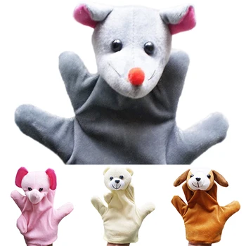 Hand Puppet Delicate Baby Child Zoo Farm Plush Velour Animal Hand Glove Puppet Finger Sack