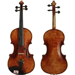 Floraparts – copie violon Guarneri Del Gesu canon II 4/4 1743, fait à la main, vernis à l'huile avec étui en mousse, arc Pernambuco FPVN09, 100% 