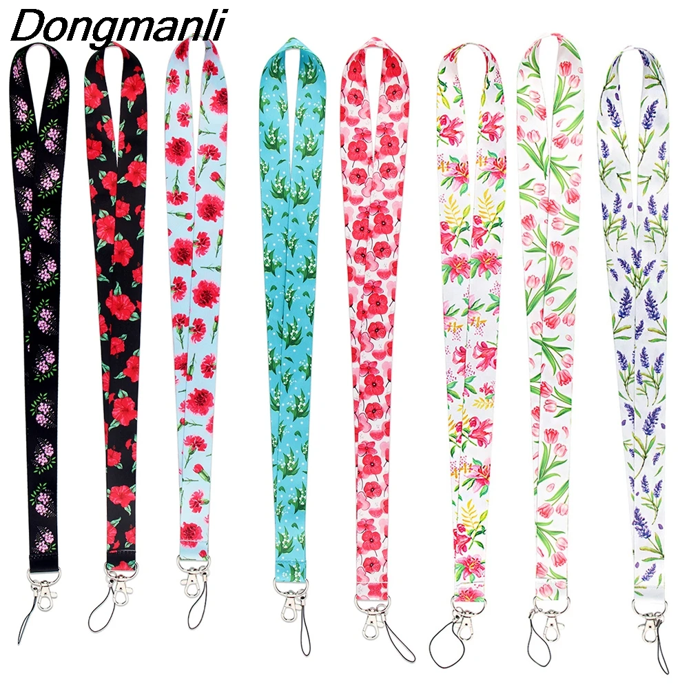 

BG213 Dongmanli Flower Neck Strap Lanyards for Key ID Card Cell Phone Straps USB Badge Holder DIY Hanging Rope Lariat Lanyard