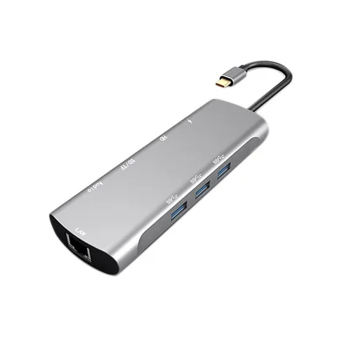 Adaptador para Ipad Tipo-c com pd 9 em 1 3.0 para Samsung Pro para Huawei Hdmi Pro tf sd Companheiro Usb c Hub Rj45