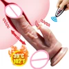 Wireless Heating Dildo Vibrator Telescopic Lick Thick Dildos for Women G Spot Massager Suction Cup Female Masturbators sex shop 1