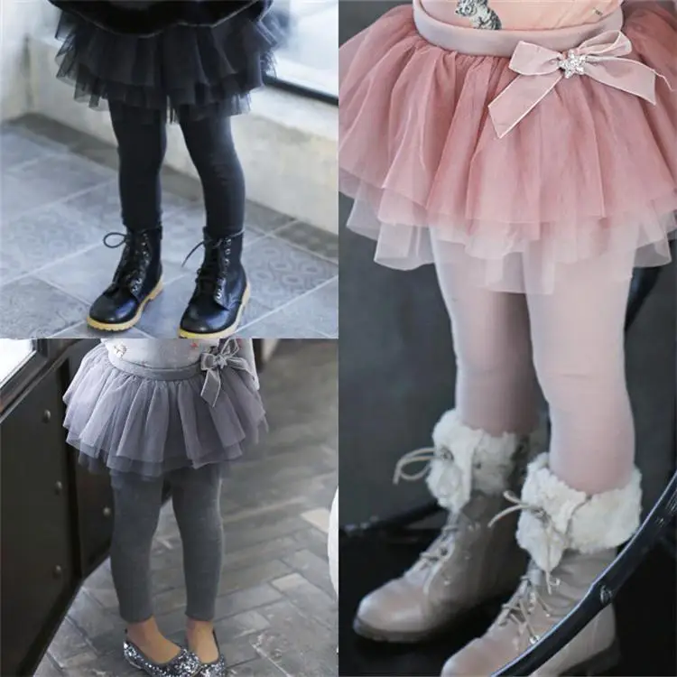 

Autumn And Winter Mock Two-Piece Leggings New Style Korean-style Girls' Trousers san se wang sha bai Versatile Pure Cotton Thick