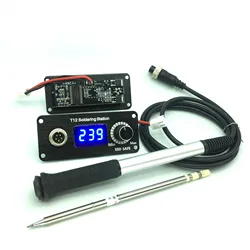 Mini Station de soudage numérique LED Portable T12, ajustez la température avec des pointes de soudage, outils de soudage électroniques, 10 pièces, 1 pièce 