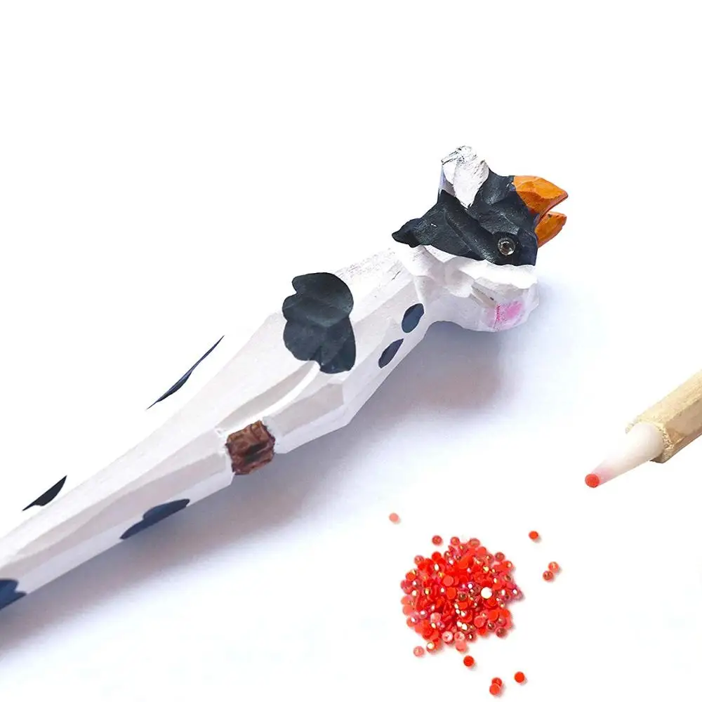 Cow Алмазная живопись точечная Дрель Ручка для круглых квадратных с животными из стразов Лев крестиком аксессуар для вышивки инструмент для выкладывания мозаики ручки - Цвет: Cow