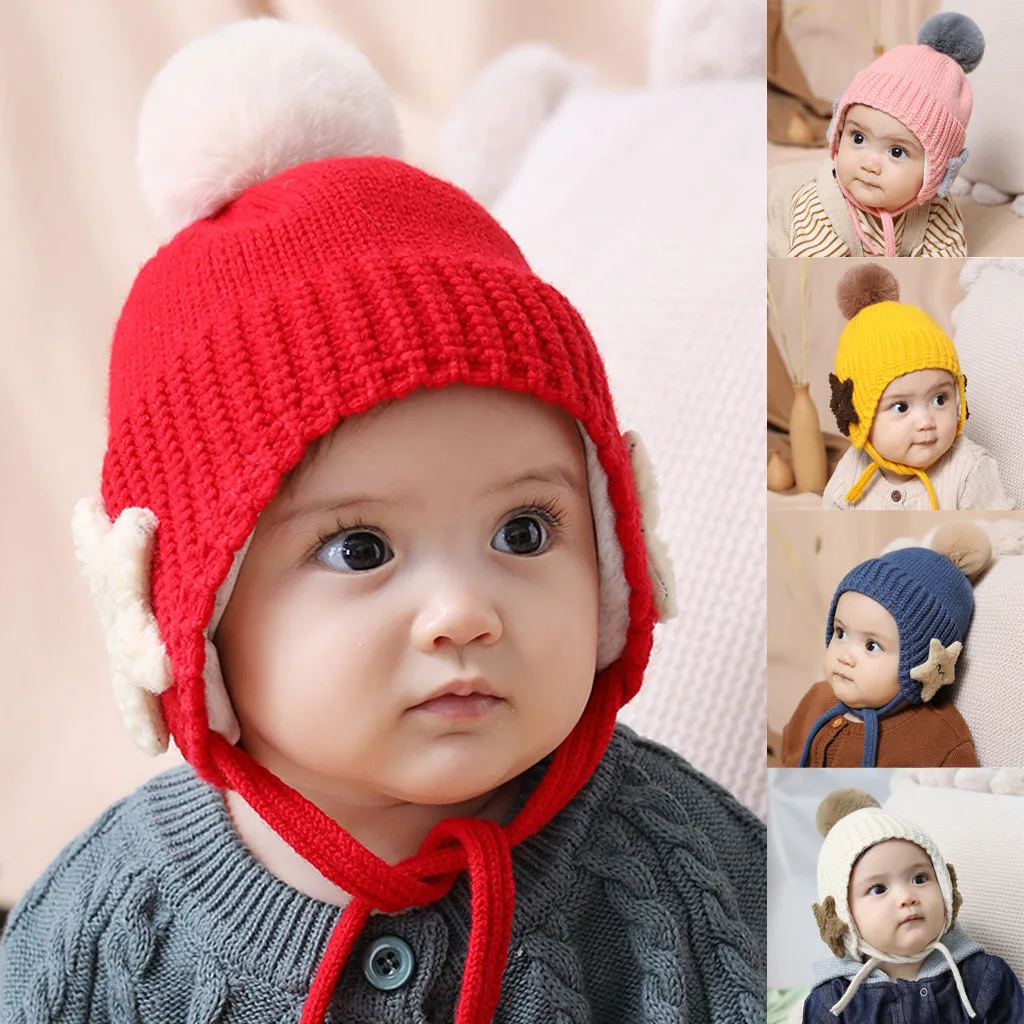 2019 г. Детская вязаная милая мягкая шапка для маленьких мальчиков и девочек
