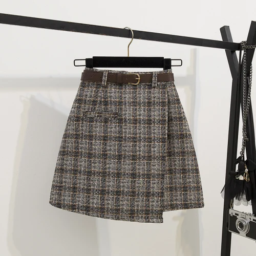 Skirt Осенне-зимний женский комплект из двух предметов, повседневная водолазка с надписью, черный вязаный свитер, Топы+ юбка, мини-молния, комплект из 2 предметов - Цвет: Skirt