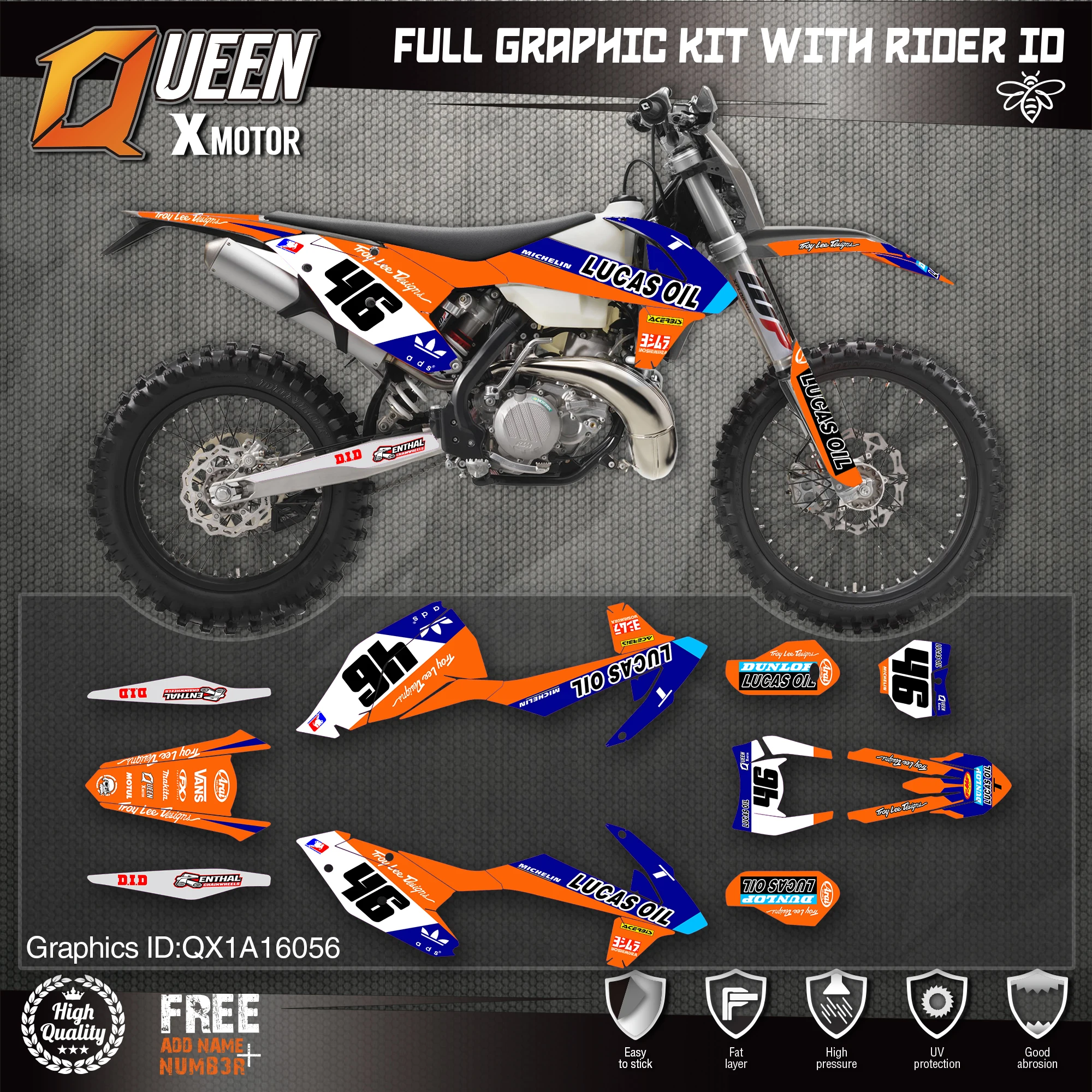 Графические наклейки QUEEN X MOTOR Custom Team Набор наклеек 3M для KTM 2016 2017 2018 SX SXF 2019 EXC XC W