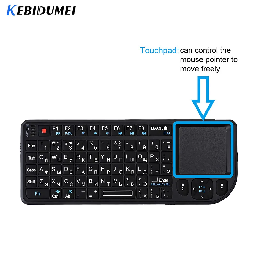 Kebidumei RF мини беспроводные клавиатуры Air mouse 2,4G ручной тачпад для игр для телефона Smart tv Box Android 2,4G