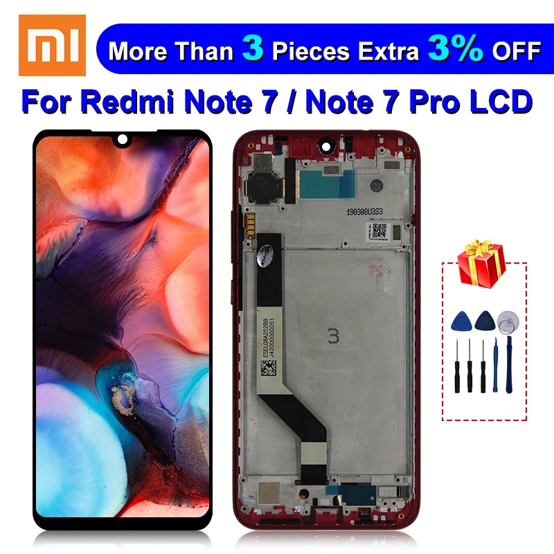 Оригинальный ЖК дисплей для Xiaomi Redmi Note 7 сенсорный экран с дигитайзером в сборе Pro