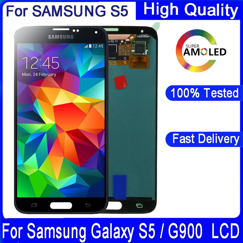 Оригинальный 5 1 &quotS5 ЖК дисплей Super AMOLED для SAMSUNG Galaxy S5 i9600 G900 G900F G900M G900H сенсорный