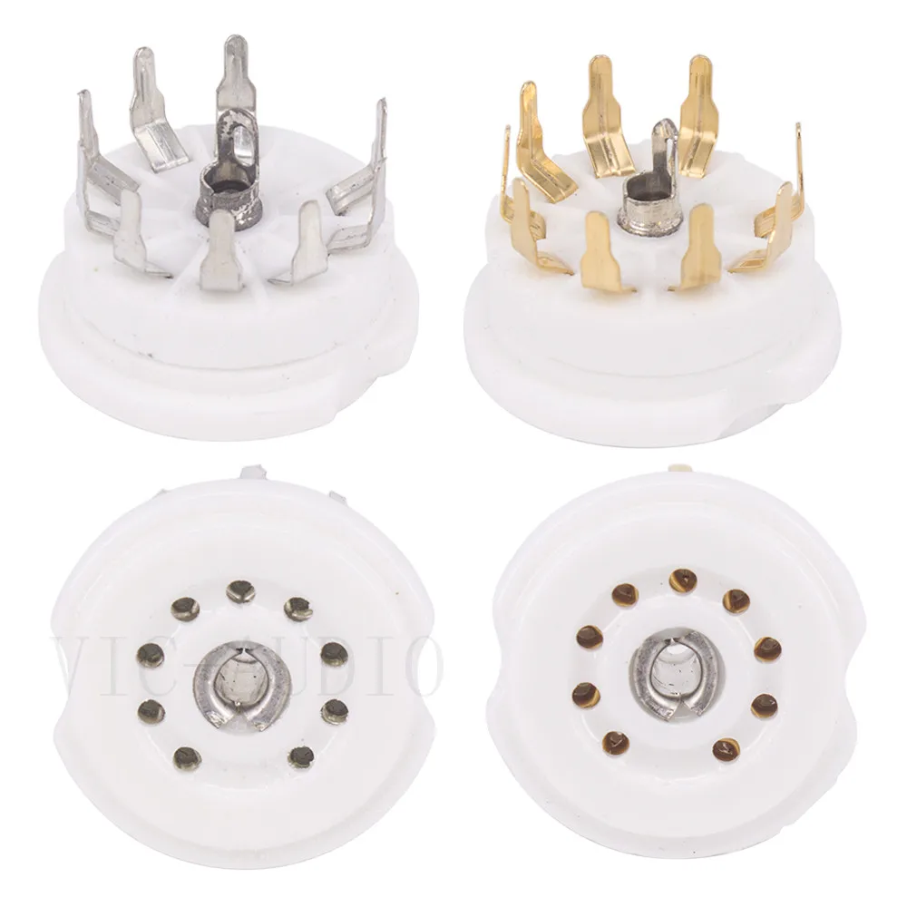 Керамическая трубка клапана B9A 9pin 2 шт. розетка для 12AX7 12AU7 6DJ8 ECC82 ECC83 5670 6922 вакуумной