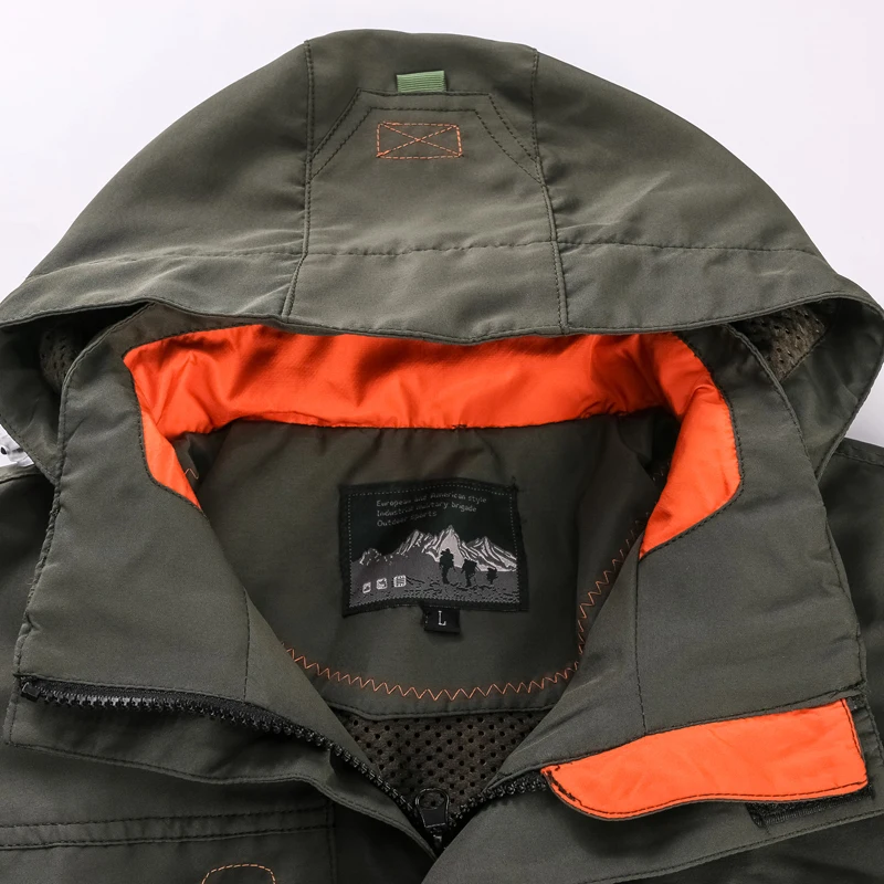 Осенняя куртка ветровка с несколькими карманами военная армия Открытый Лыжный туризм горный туризм мужские куртки и пальто размер M~ 6XL
