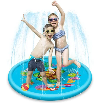 

43Inch/67Inch Sprinkler Splash Water Play Mat Outdoor Inflatable Kids Toddler Fountain Play Pad for relaxation party gift