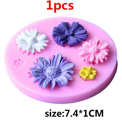 Style C 1Pcs 1/3/4 шт. силиконовые формы для помадки для украшения торта инструменты Sugarcraft Fondant(сахарная) резак силиконовая шоколадная форма для выпечки аксессуары - Цвет: Style C 1Pcs