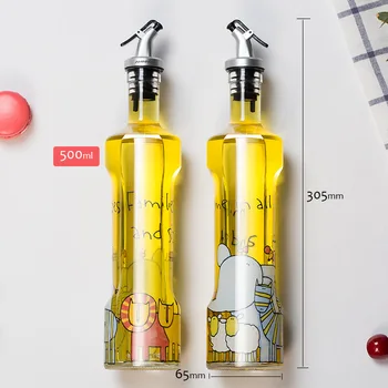 

AMINNO Olive Oil Dispenser Vinegar Sauce Storage 500ml Healthy Glass Bottle Creative Kitchen Accessories