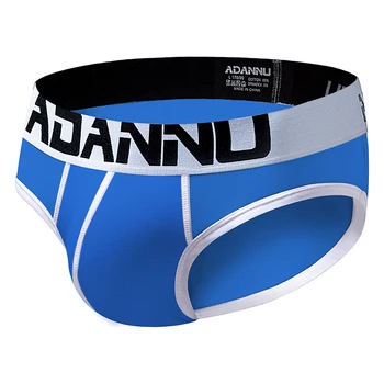

ADANNU Brand Men Underwear Cotton Sexy Men Briefs Gay Low Waist Underpants Cueca Tanga Prints Soft Male Panties U Convex