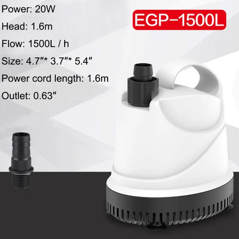 EGP-1500L 220 В аквариумные водяные насосы резервуар Пруд бассейн фонтаны насос Водонепроницаемый погружной рыбный пруд водяной насос - Цвет: EGP-1500L