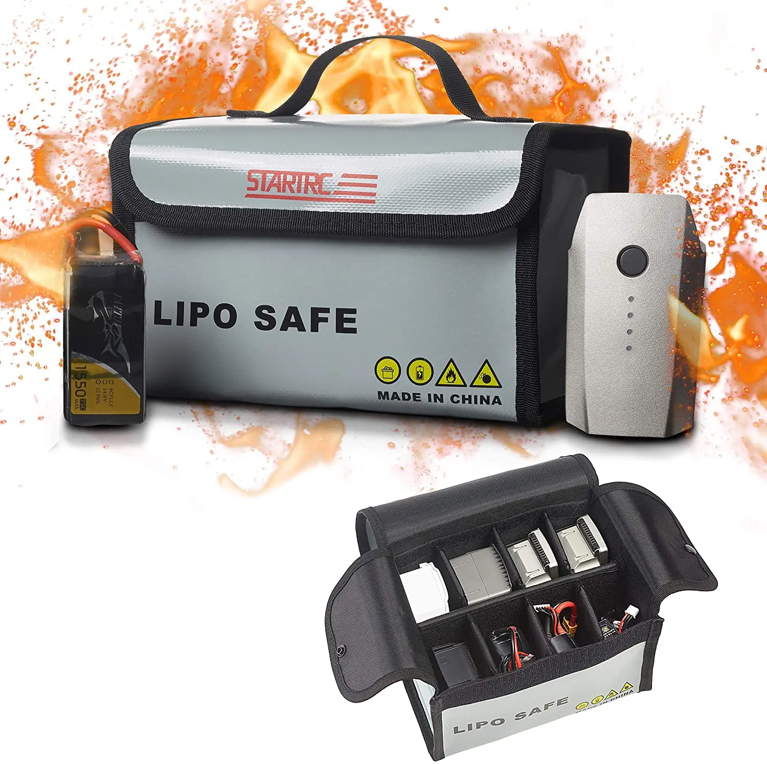 Lipo Safe Bag Waterproof Fireproof Storage For Li-po Battery Safety Guard DJI mavic air 2 drone battery | Электроника