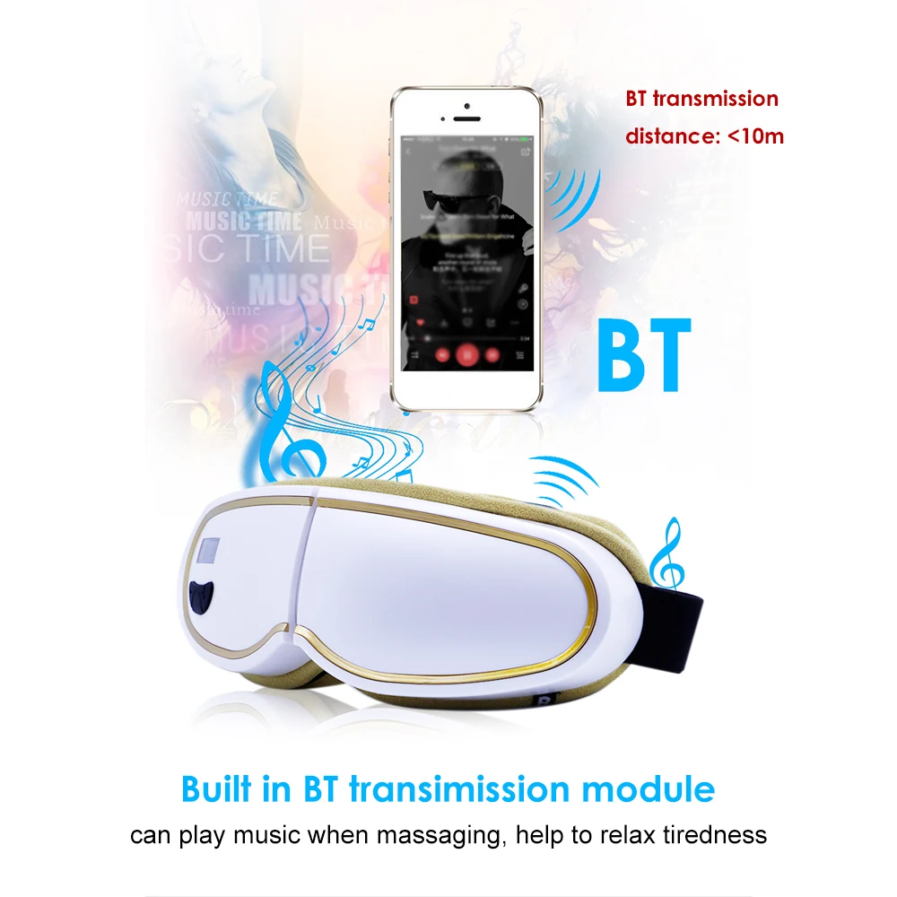 Air Pressure Eye Care Massager With Hot Compress Rechargeable Electric Vibration Therapy Eye Fatigue Pulse Relief Restore Vision