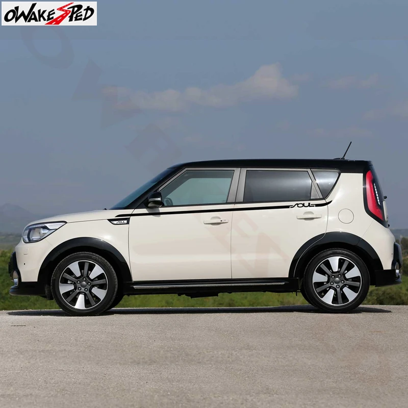  Car Body Sticker Side Stripes Graphics Vinyl Decals Waist Line Decor Stickers For Kia Soul 2008-201