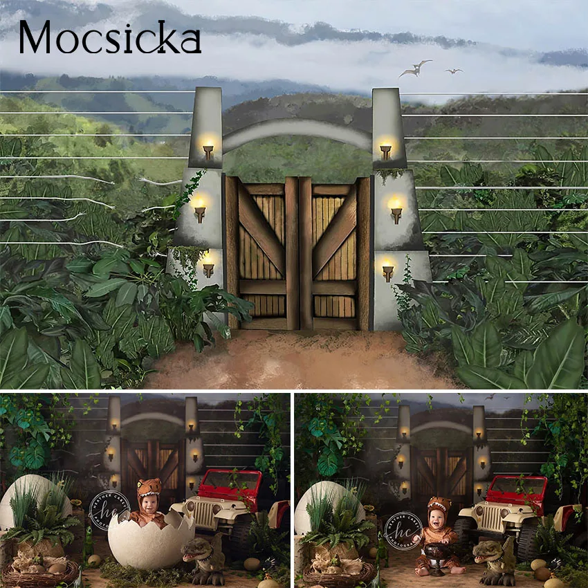 Фон Mocsicka для студийной портретной фотосъемки с изображением парка Юрского