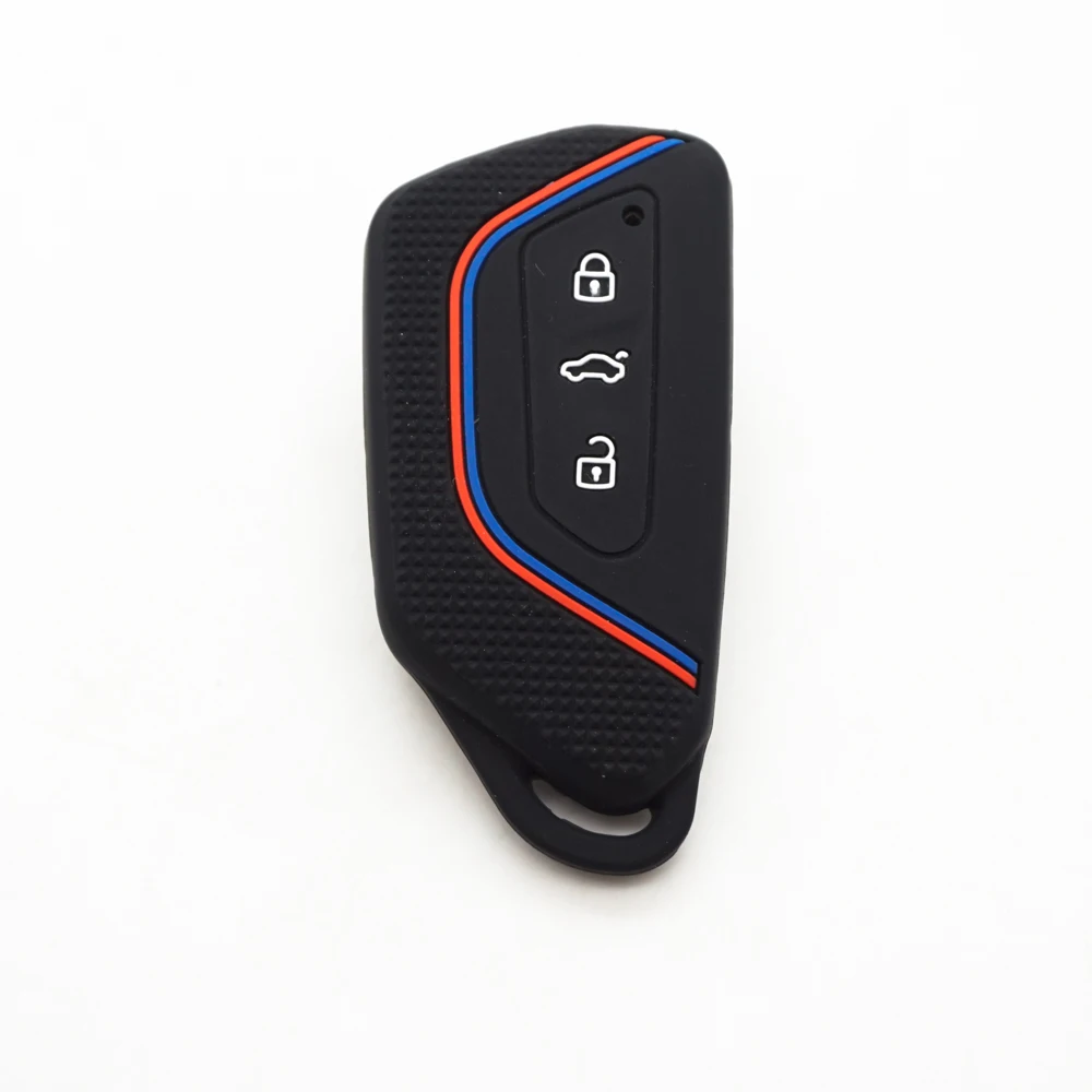 Силиконовый чехол Xinyuexin для автомобильного ключа Skoda SEAT VW Golf 8 Tiguan Beetle3 кнопки