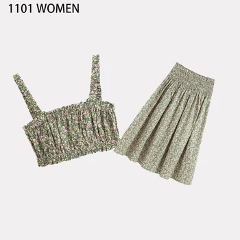 

2020 NEW Spring Women 2 pieces Set floral print strapless short sleeve tops blouse long pant Suit female woman clothes