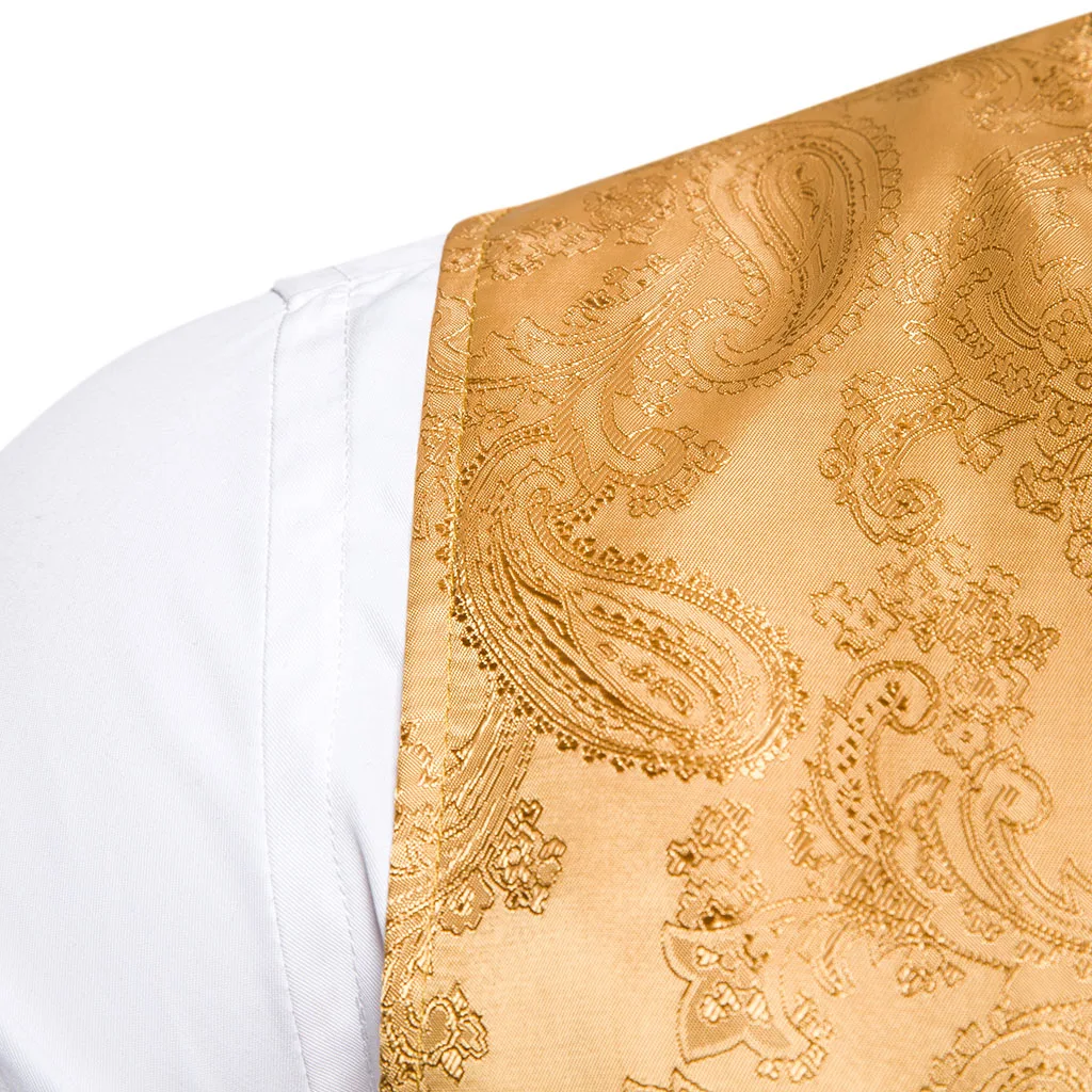 Laamei роскошный жилет с золотым принтом в стиле стимпанк для мужчин, брендовая мужская жилетка для выпускного вечера в ночном клубе, жилет для свадебного торжественного платья, жилеты для мужчин